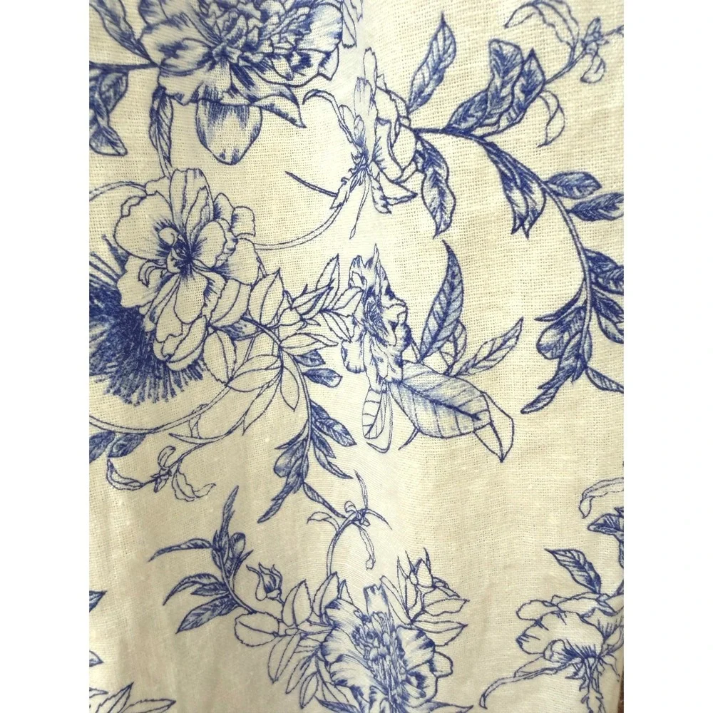 Jason Wu Floral Toile Linen Blend Halter Vest Wide Leg Pants Set Blue White 8 - Picture 10 of 14